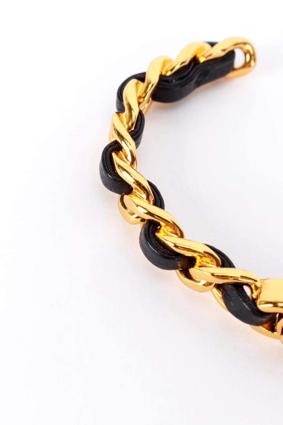 Woven Leather Chain Bangle