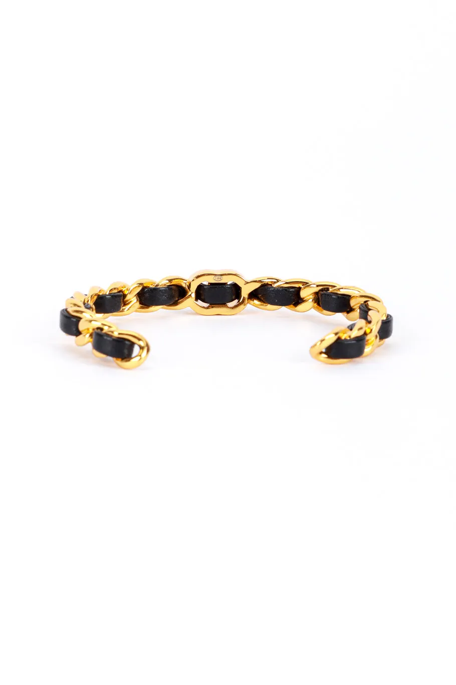 Woven Leather Chain Bangle