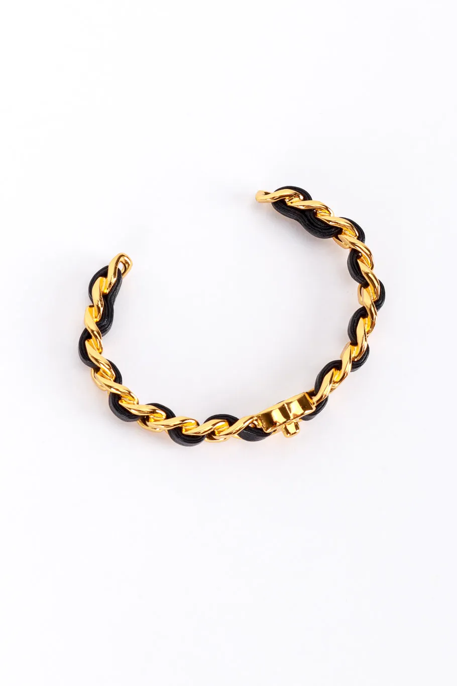Woven Leather Chain Bangle