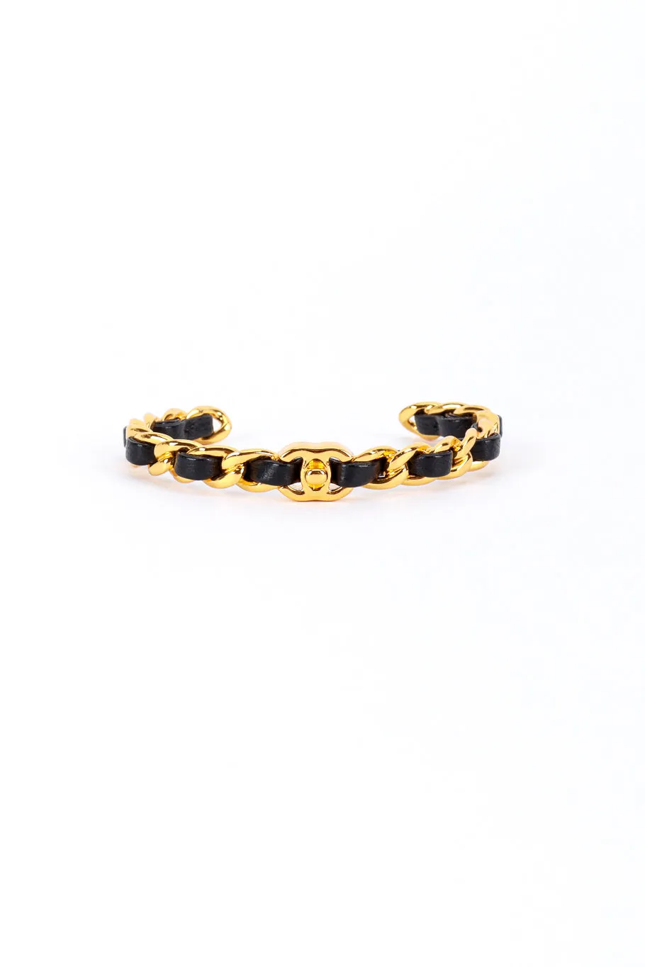 Woven Leather Chain Bangle