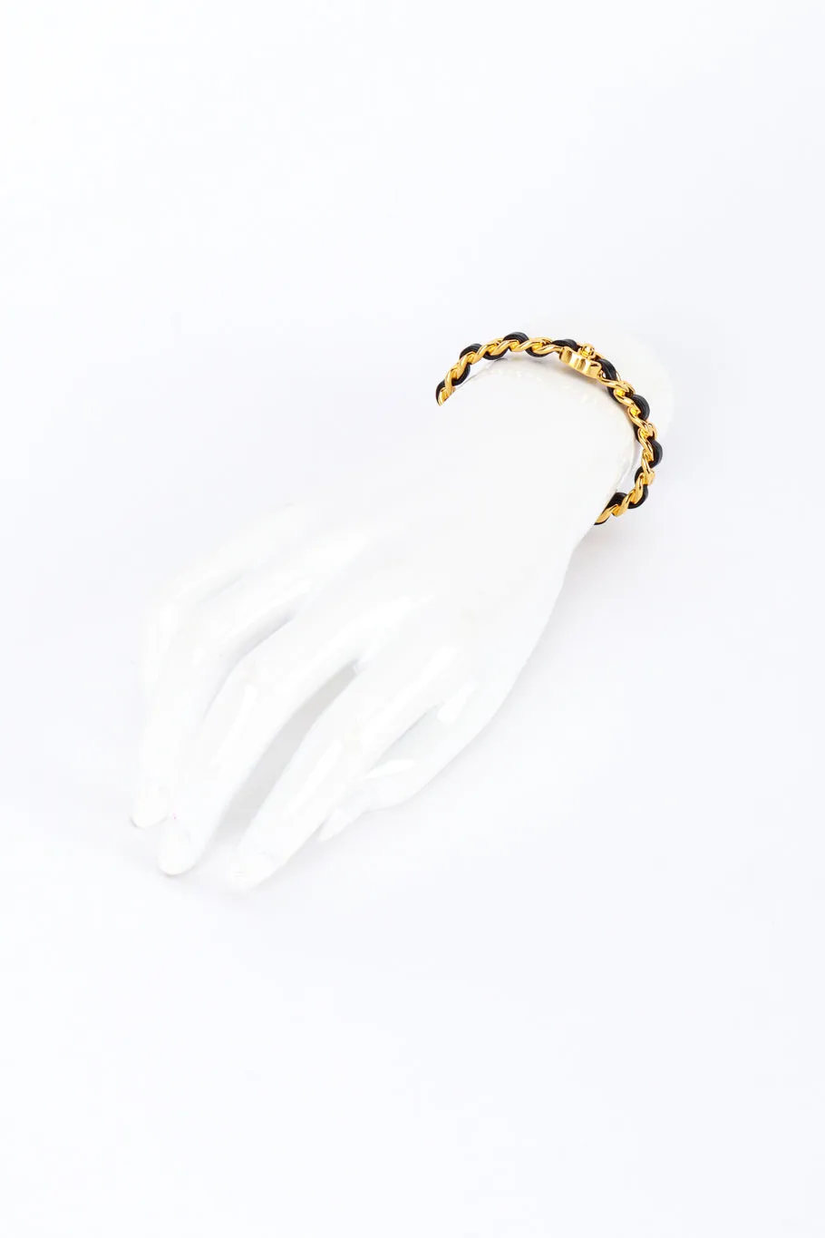 Woven Leather Chain Bangle