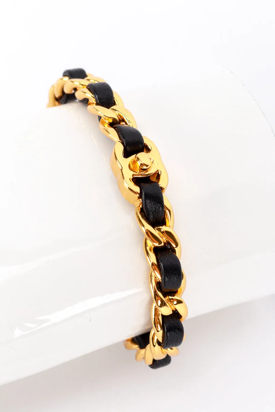 Woven Leather Chain Bangle