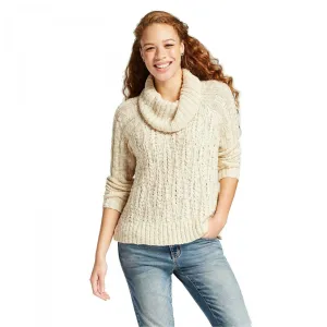 Xhilaration Women's Cowlneck Long Sleeve Lace Up Back Pullover Sweater