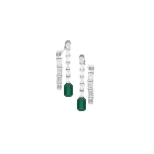 Zambian Emerald Cascade Diamond Earrings